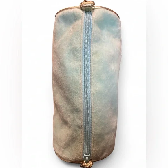 Vintage Couture Minicci Blue Velour Barrel Shoulder Bag Y2K - Picture 7 of 7